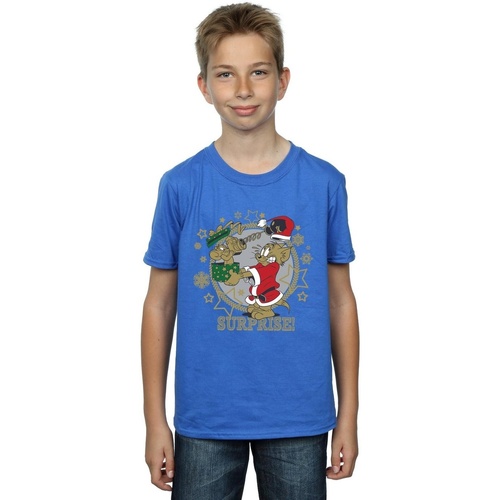 Vêtements Garçon T-shirts manches courtes Dessins Animés Christmas Surprise Bleu