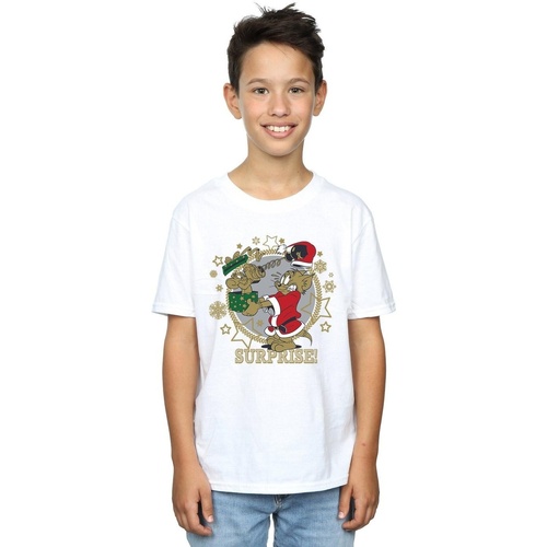 Vêtements Garçon T-shirts manches courtes Dessins Animés Christmas Surprise Blanc