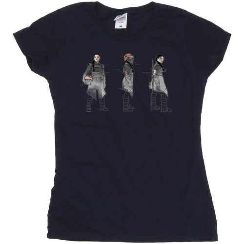 Vêtements Femme T-shirts manches longues Disney The Book Of Boba Fett Fennec Painted Concept Bleu