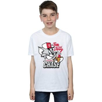 Vêtements Garçon T-shirts manches courtes Dessins Animés Cat & Mouse Chase Blanc