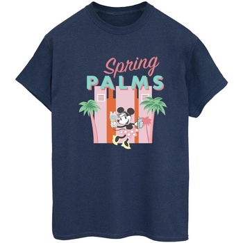 Vêtements Femme T-shirts manches longues Disney Minnie Mouse Spring Palms Bleu