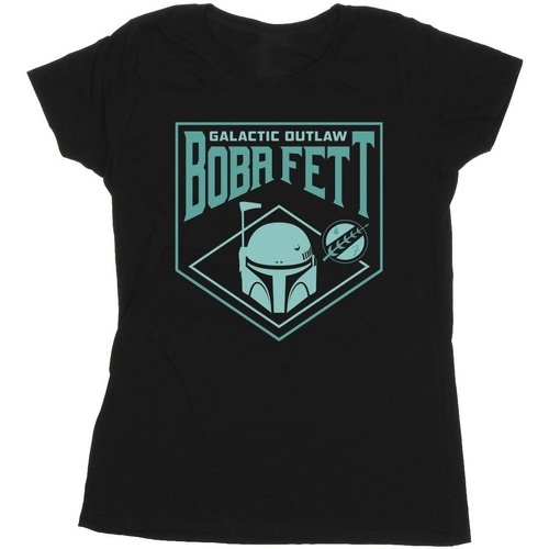 Vêtements Femme T-shirts manches longues Disney The Book Of Boba Fett Galactic Helm Chest Noir