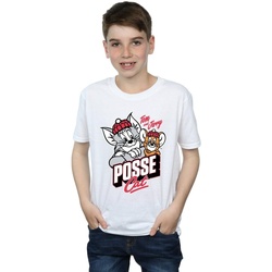 Vêtements Garçon T-shirts manches courtes Dessins Animés Posse Cat Blanc