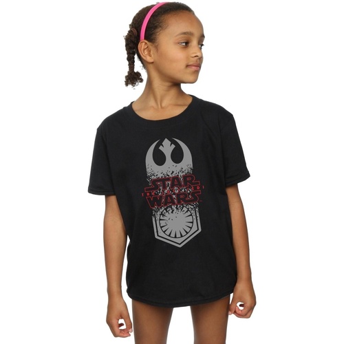 Vêtements Fille T-shirts manches longues Disney The Last Jedi Symbol Crash Noir