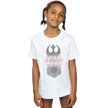 Vêtements Fille T-shirts manches longues Disney The Last Jedi Symbol Crash Blanc
