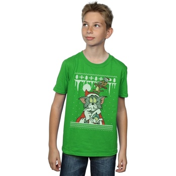 Vêtements Garçon T-shirts manches courtes Dessins Animés Christmas Fair Isle Vert