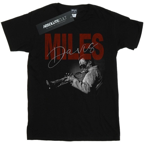 Vêtements Homme T-shirts manches longues Miles Davis Distressed Photo Noir