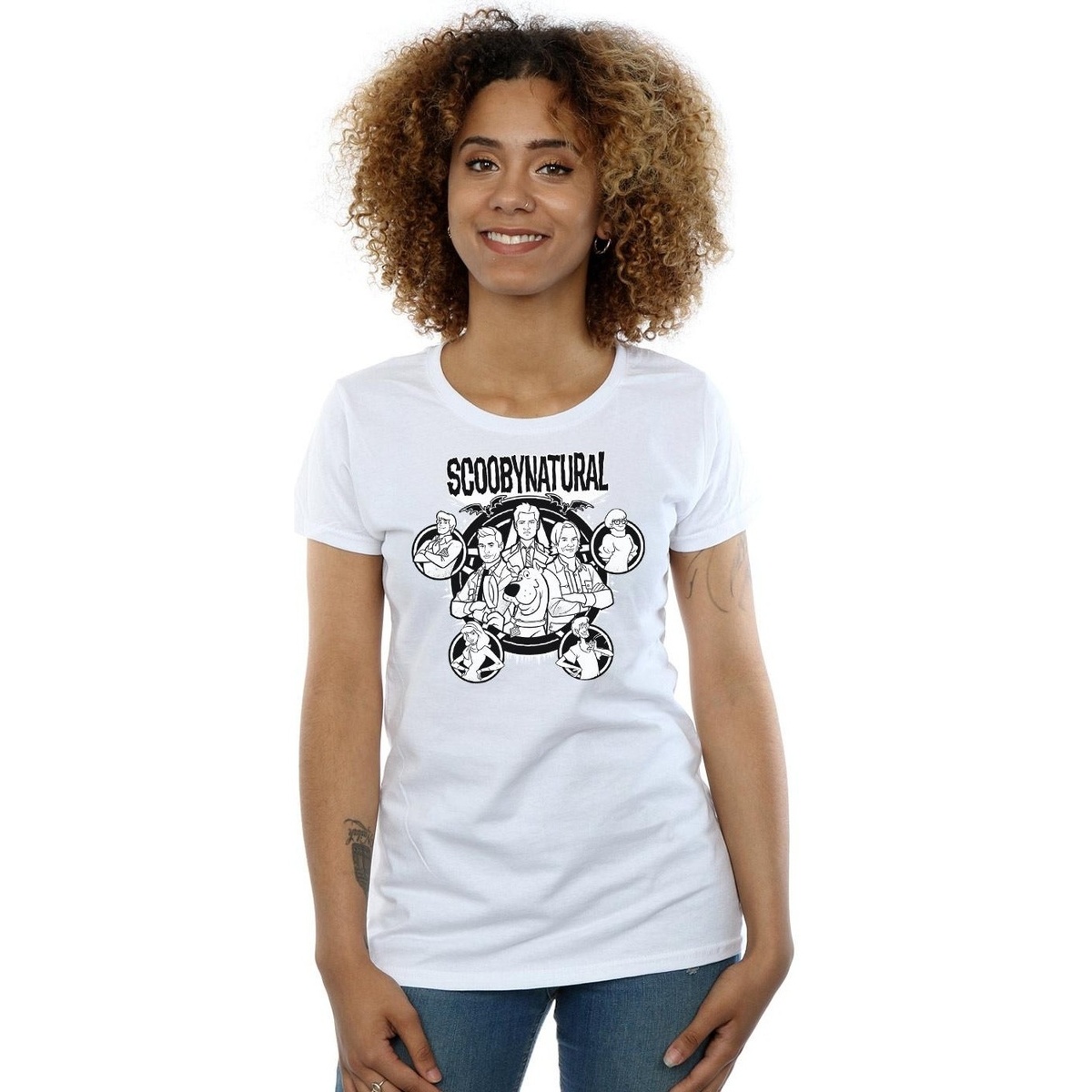 Vêtements Femme T-shirts manches longues Scoobynatural Mono Characters Blanc