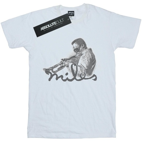 Vêtements Homme T-shirts manches longues Miles Davis Profile Sketch Blanc