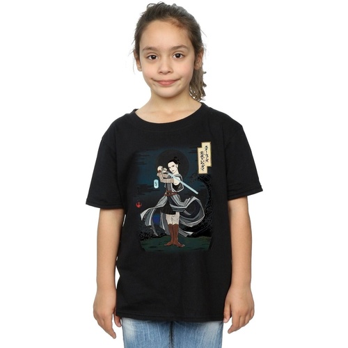 Vêtements Fille T-shirts manches longues Disney The Last Jedi Japanese Rey Noir