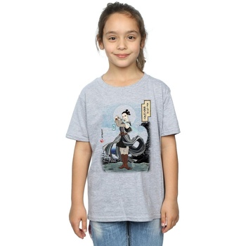 Vêtements Fille T-shirts manches longues Disney The Last Jedi Japanese Rey Gris