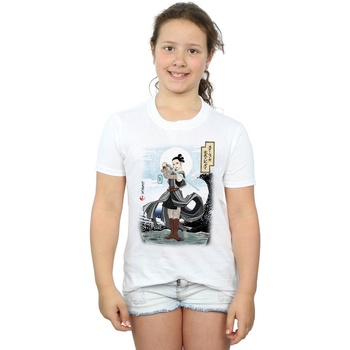 Vêtements Fille T-shirts manches longues Disney The Last Jedi Japanese Rey Blanc