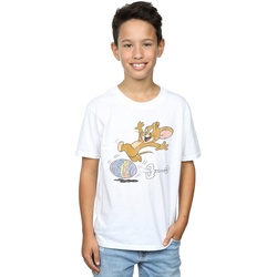 Vêtements Garçon T-shirts manches courtes Dessins Animés Egg Run Blanc