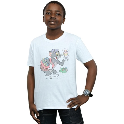 Vêtements Garçon T-shirts manches courtes Dessins Animés Egg Hunt Blanc