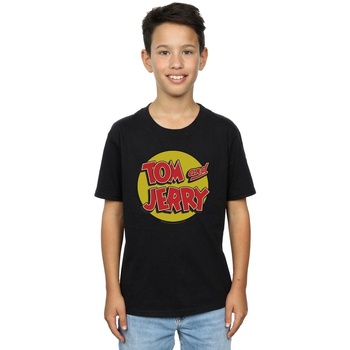 Vêtements Garçon T-shirts manches courtes Dessins Animés Circle Logo Noir