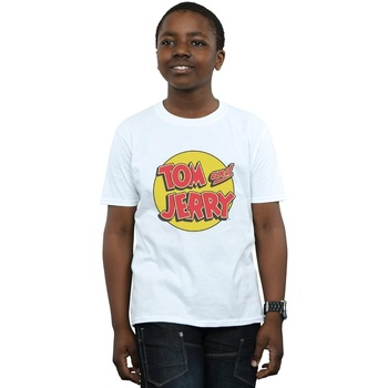 Vêtements Garçon T-shirts manches courtes Dessins Animés Circle Logo Blanc