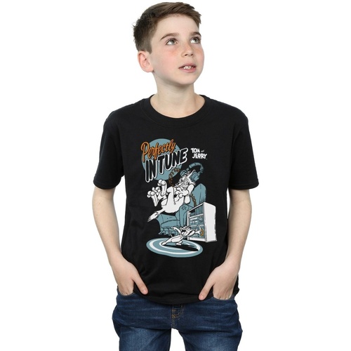 Vêtements Garçon T-shirts manches courtes Dessins Animés Perfectly In Tune Noir