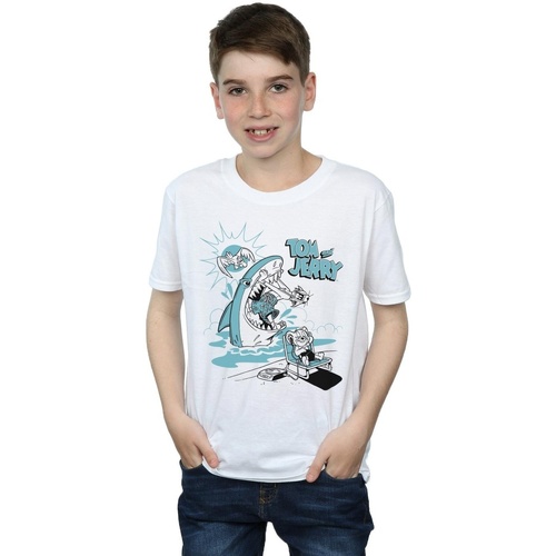Vêtements Garçon T-shirts manches courtes Dessins Animés Summer Shark Blanc