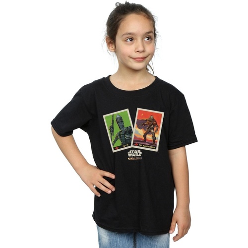 Vêtements Fille T-shirts manches longues Disney The Mandalorian Trading Cards Noir