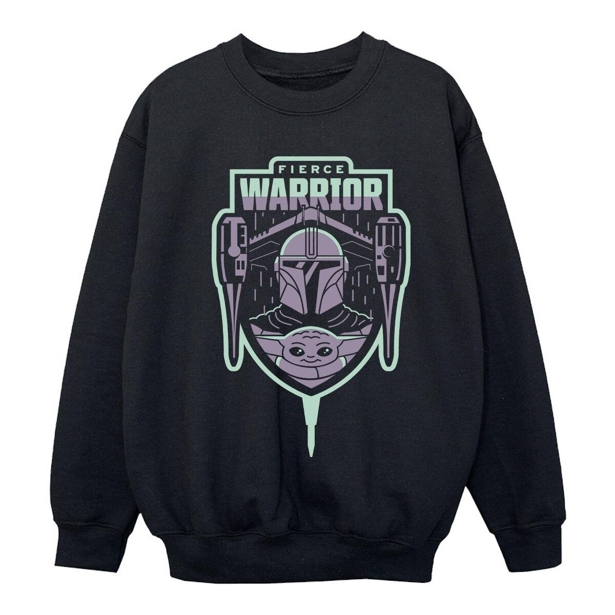 Vêtements Fille Sweats Disney The Mandalorian Fierce Warrior Patch Noir