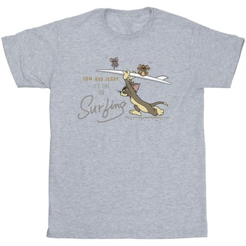 Vêtements Garçon T-shirts manches courtes Dessins Animés It's Time For Surfing Gris