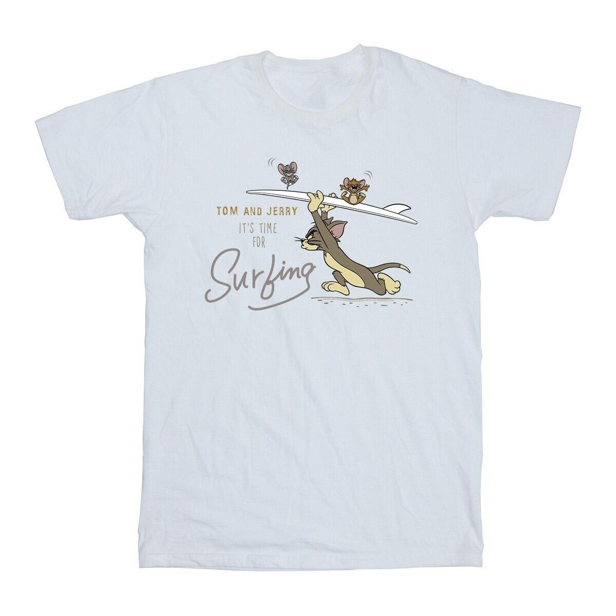 Vêtements Garçon T-shirts manches courtes Dessins Animés It's Time For Surfing Blanc