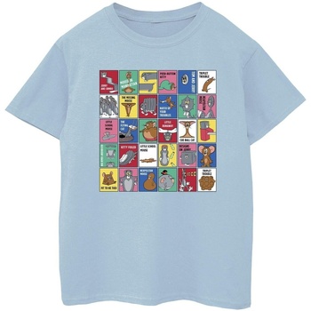 Vêtements Garçon T-shirts manches courtes Dessins Animés Grid Squares Bleu