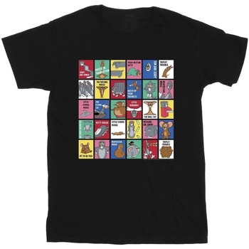 Vêtements Garçon T-shirts manches courtes Dessins Animés Grid Squares Noir