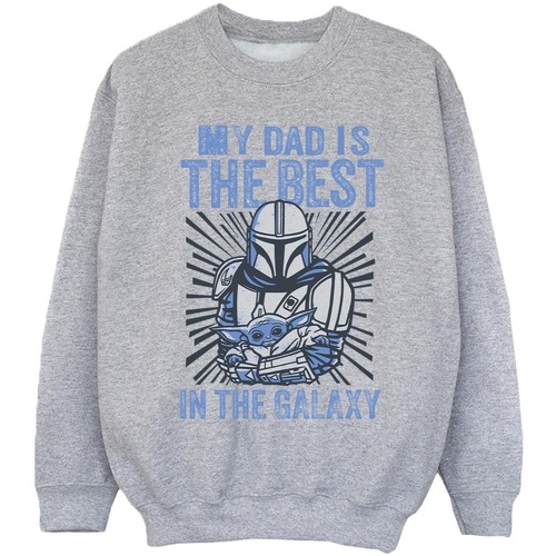 Vêtements Fille Sweats Disney Mandalorian Best Dad Gris