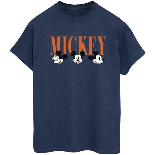 Vêtements Femme T-shirts manches longues Disney Mickey Mouse Faces Bleu