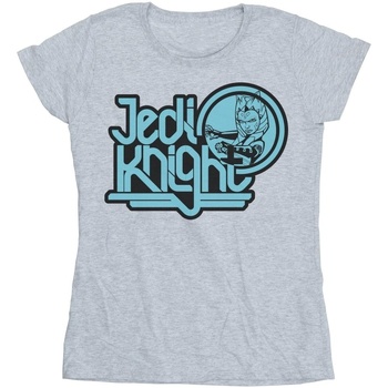 Vêtements Femme T-shirts manches longues Disney Clone Wars Jedi Knight Ahsoka Gris