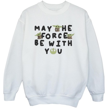 Vêtements Fille Sweats Disney The Mandalorian Grogu May The Force Be With You Blanc
