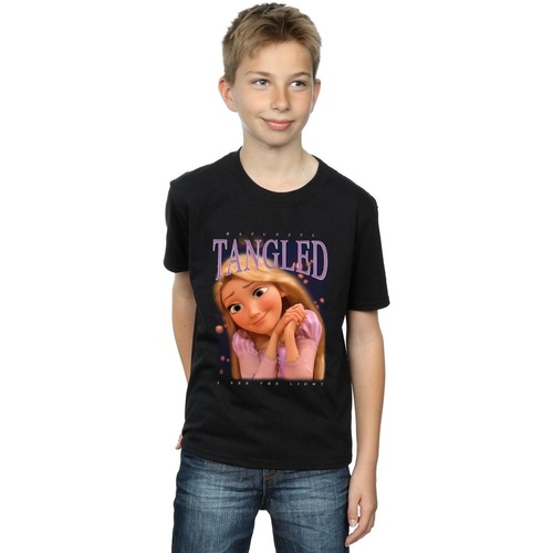 Vêtements Garçon T-shirts manches courtes Disney Tangled Rapunzel Montage Noir