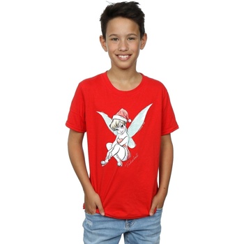 Vêtements Garçon T-shirts manches courtes Disney Tinkerbell Christmas Fairy Rouge
