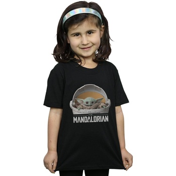 Vêtements Fille T-shirts manches longues Disney The Mandalorian The Child Pod Noir