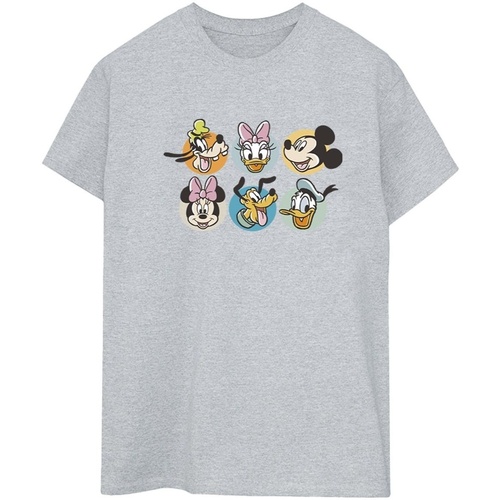 Vêtements Femme T-shirts manches longues Disney Mickey Mouse And Friends Faces Gris