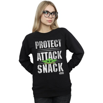 Vêtements Femme Sweats Disney The Mandalorian Protect Attack Snack Noir