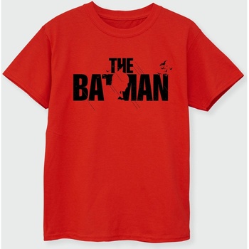 Vêtements Garçon T-shirts manches courtes Dc Comics The Batman Logo With Silhouette Rouge