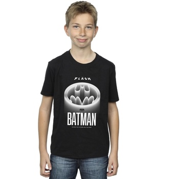 Vêtements Garçon T-shirts manches courtes Dc Comics The Flash Batman White Logo Noir