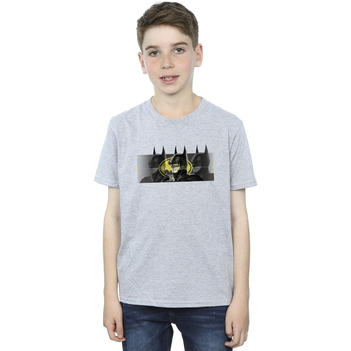 Vêtements Garçon T-shirts manches courtes Dc Comics The Flash Batman Portraits Gris