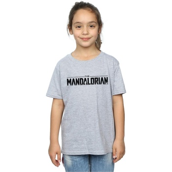 Vêtements Fille T-shirts manches longues Disney The Mandalorian Logo Gris