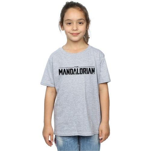 Vêtements Fille T-shirts manches longues Disney The Mandalorian Logo Gris