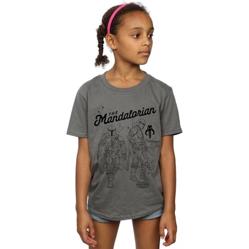 Vêtements Fille T-shirts manches longues Disney The Mandalorian Hunter Profile Multicolore