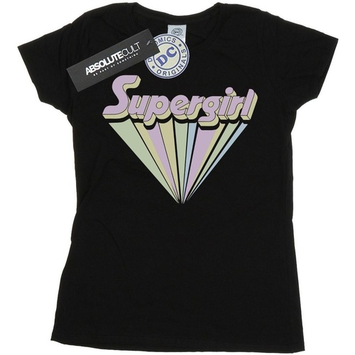 Vêtements Femme T-shirts manches longues Dc Comics Supergirl Pastel Logo Noir