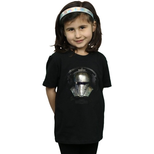 Vêtements Fille T-shirts manches longues Disney The Mandalorian Dark Helmet Noir