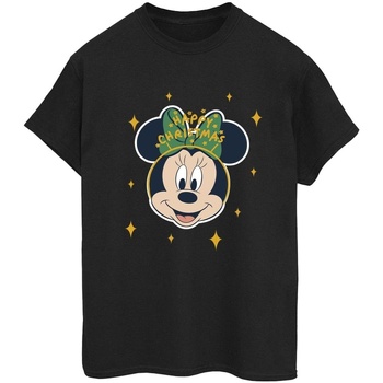 Vêtements Femme T-shirts manches longues Disney Minnie Mouse Happy Christmas Noir