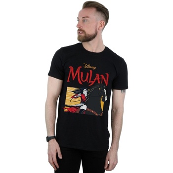 Vêtements Homme T-shirts manches longues Disney Mulan Movie Horse Frame Noir