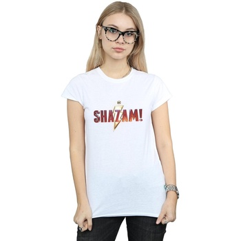 Vêtements Femme T-shirts manches longues Dc Comics Shazam Movie Logo Blanc