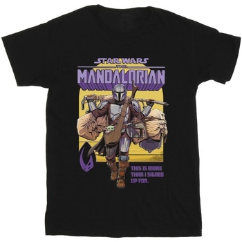 Vêtements Fille T-shirts manches longues Disney The Mandalorian More Than I Signed Up For Noir