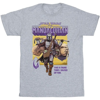 Vêtements Fille T-shirts manches longues Disney The Mandalorian More Than I Signed Up For Gris